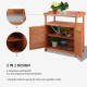 Outsunny Multi-function Potting Bench Table w/ Storage Cabinet and Galvanized Table Top, Wooden Planting Workstation, 98cm x 47c