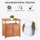 Outsunny Multi-function Potting Bench Table w/ Storage Cabinet and Galvanized Table Top, Wooden Planting Workstation, 98cm x 47c