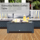 Outsunny Outdoor PE Rattan Coffee Table, Rectangular Garden Tea Table w/ Tempered Glass Top, Black