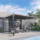 Outsunny Retractable Pergola Shade Cover, Replacement Canopy for 4 x 3 (m) Pergola, Retractable Roof, Dark Grey