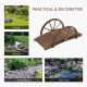 Outsunny Wooden Garden Bridge Lawn Décor Stained Finish Arc Outdoor Pond WalkwayYard Decoration Half Wheeled Railings 100L x 50W