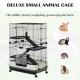 PawHut Four-Tier Small Animal Cage, for Bunnies, Ferrets, Chinchillas w/ Wheels, Tray - Black