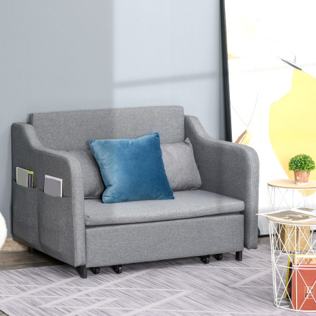 Two-Seater Pull-Out Sofa Bed - Grey