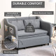 Two-Seater Pull-Out Sofa Bed - Grey