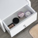 Jewellery Cabinet, Full Length Mirror with Storage, Free Standing Mirror with LED Lights, Hooks, Drawer and Hairdryer Holder for