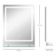 kleankin LED Bathroom Mirror with Lights and Shelf, Illuminated Makeup Mirror, Vanity Mirror with 3 Colour, Smart Touch, Anti-Fo