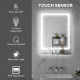 kleankin LED Bathroom Mirror with Lights and Shelf, Illuminated Makeup Mirror, Vanity Mirror with 3 Colour, Smart Touch, Anti-Fo
