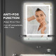 kleankin LED Bathroom Mirror with Lights and Shelf, Illuminated Makeup Mirror, Vanity Mirror with 3 Colour, Smart Touch, Anti-Fo