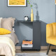 Mobile Sofa Side Table C-Shape End Table with Storage and Casters for Laptop Coffee Snack, Black