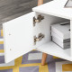 Modern Minimalism Coffee Table with Storage, Sofa Side Table with Shelf &amp; Drawer for Living Room Reception Room, White