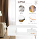 Modern Minimalism Coffee Table with Storage, Sofa Side Table with Shelf &amp; Drawer for Living Room Reception Room, White