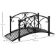 Outsunny 102L x 48W x 49H Classic Metal Garden Bridge with Safety Railings Arc Footbridge Decorative Pond Bridge for Backyard Cr