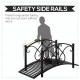 Outsunny 102L x 48W x 49H Classic Metal Garden Bridge with Safety Railings Arc Footbridge Decorative Pond Bridge for Backyard Cr