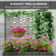Outsunny 33L Garden PE Rattan Planter with Trellis, Free Standing Flower Raised Bed for Garden, Garden Planter for Climbing Plan