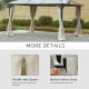 Outsunny Replacement Gazebo Curtains, 4-Panel Gazebo Side Panels Only, for 3 x 3 (M) Gazebos or Pergolas, Hooks/C-Rings Included
