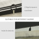 Outsunny Replacement Gazebo Curtains, 4-Panel Gazebo Side Panels Only, for 3 x 3 (M) Gazebos or Pergolas, Hooks/C-Rings Included