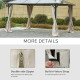 Outsunny Replacement Gazebo Curtains, 4-Panel Gazebo Side Panels Only, for 3 x 3 (M) Gazebos or Pergolas, Hooks/C-Rings Included