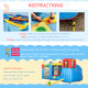 Outsunny Kids Inflatable Bouncy Castle Water Slide 6 in 1 Bounce House Jumping Castle Water Gun Climbing Wall with Air Blower fo