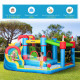 Outsunny Kids Inflatable Bouncy Castle Water Slide 6 in 1 Bounce House Jumping Castle Water Gun Climbing Wall with Air Blower fo