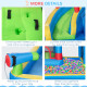 Outsunny Kids Inflatable Bouncy Castle Water Slide 6 in 1 Bounce House Jumping Castle Water Gun Climbing Wall with Air Blower fo