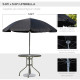 Outsunny 6 Piece Garden Dining Set with Umbrella, Patio Sets with Parasol with 4 Folding Dining Chairs &amp; Round Tempered Glass Ta
