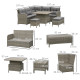 Outsunny 6 Pieces Outdoor PE Rattan Garden Furniture, Patio Wicker Sectional Conversation Corner Sofa w/ Soft Padded Cushion &amp; L