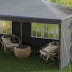 Outsunny 6 x 3 m Party Tent Gazebo Marquee Outdoor Patio Canopy Shelter with Windows and Side Panels Dark Grey