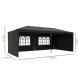 Outsunny 6 x 3 m Party Tent Gazebo Marquee Outdoor Patio Canopy Shelter with Windows and Side Panels Dark Grey