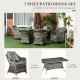 Outsunny 6 Seater Rattan Dining Set with Seat and Back Cushions, Round PE Rattan Garden Furniture Set, Outdoor Dining Table and 
