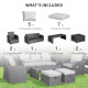 Outsunny Six-piece Outdoor Rattan Dining Set, with Reclining Armchairs - Grey