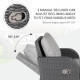 Outsunny Six-piece Outdoor Rattan Dining Set, with Reclining Armchairs - Grey