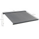 Outsunny 3 x 2.5m Electric Awning with Remote Controller, Aluminium Frame DIY Retractable Awning, UV50+ Sun Shade Canopy for Gar