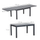 Outsunny Extendable Garden Table 135-270cm x 90cm x 75cm, 10 Seater Outdoor Dining Table with Aluminium Frame for Lawn, Balcony 