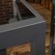 Outsunny Extending Garden Table, Outdoor Dining Table with Aluminium Frame and Tempered Glass Tabletop, 80/160 x 80 x 75 cm, Bla