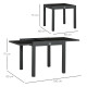 Outsunny Extending Garden Table, Outdoor Dining Table with Aluminium Frame and Tempered Glass Tabletop, 80/160 x 80 x 75 cm, Bla