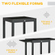 Outsunny Extending Garden Table, Outdoor Dining Table with Aluminium Frame and Tempered Glass Tabletop, 80/160 x 80 x 75 cm, Bla