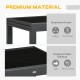 Outsunny Extending Garden Table, Outdoor Dining Table with Aluminium Frame and Tempered Glass Tabletop, 80/160 x 80 x 75 cm, Bla