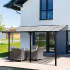 Outsunny Outdoor Patio Gazebo Pergola, Aluminum Post, 4.35 x 3 m PC Roof