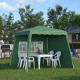 Outsunny 2.9 x 2.9m Pop Up Gazebo Canopy Tent with 2 Sidewalls and Carry Bag, Height Adjustable, UV50+ Party Tent Event Shelter 