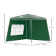 Outsunny 2.9 x 2.9m Pop Up Gazebo Canopy Tent with 2 Sidewalls and Carry Bag, Height Adjustable, UV50+ Party Tent Event Shelter 