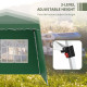 Outsunny 2.9 x 2.9m Pop Up Gazebo Canopy Tent with 2 Sidewalls and Carry Bag, Height Adjustable, UV50+ Party Tent Event Shelter 