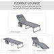 Outsunny Portable Sun Lounger, Folding Camping Bed Cot, Reclining Lounge Chair 5-position Adjustable Backrest with Side Pocket, 
