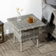 Outsunny Rattan Side Table, Outdoor Coffee Table with Plastic Board Under the Full Woven Table Top for Patio, Garden, Balcony, M