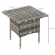Outsunny Rattan Side Table, Outdoor Coffee Table with Plastic Board Under the Full Woven Table Top for Patio, Garden, Balcony, M