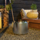 Outsunny Smokeless Fire Pit, 48.5cm Portable Wood Burning Firepit with Poker for Garden Camping Bonfire Party, Stainless Steel, 
