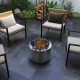 Outsunny Smokeless Fire Pit, 48.5cm Portable Wood Burning Firepit with Poker for Garden Camping Bonfire Party, Stainless Steel, 