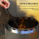 Outsunny Smokeless Fire Pit, 48.5cm Portable Wood Burning Firepit with Poker for Garden Camping Bonfire Party, Stainless Steel, 