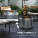 Outsunny Smokeless Fire Pit, 48.5cm Portable Wood Burning Firepit with Poker for Garden Camping Bonfire Party, Stainless Steel, 