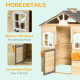 Outsunny Wooden Playhouse for Kids Outdoor Wendy House with Door, windows, Bench, Service Stations, Flowerpot Holder, For Ages 3