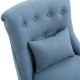 Fabric Single Sofa, Tub Chair, Upholstered Bedroom Chair with Pillow, Solid Wood Leg for Home, Living Room, Dining Room, Set of 